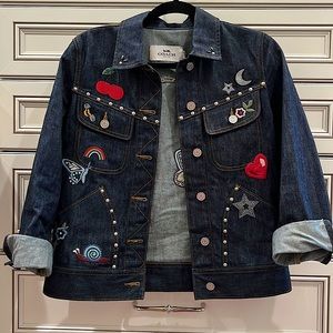 Denim Jacket with Patchwork. Almost new! Original.